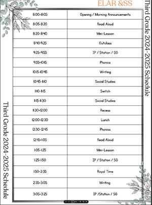 Daily Schedule